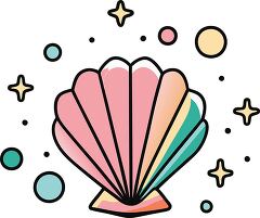 scallop colorful playful icon clip art