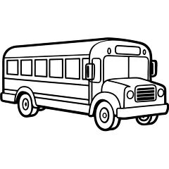 School Bus Drawing With Black Outline