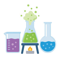 Science Beakers With Green Chemical Reaction
