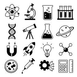 Science black icon set