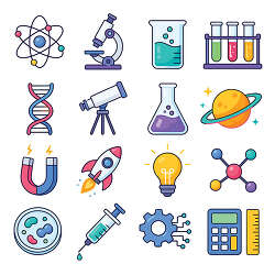 Science color icon set