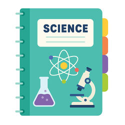 Science Notebook With Microscope And Beaker