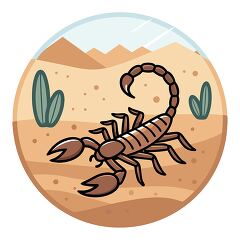 Scorpion Crawling on Desert Sand in Vector Art Style