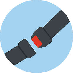 seat belt buckle with red release button