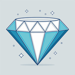 shiny blue diamond gemstone on light background