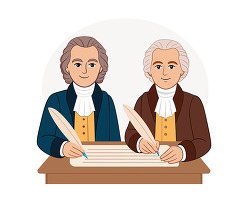 Signing the US Constitution Cartoon Vector