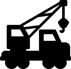 Silhouette of a Construction Crane Truck