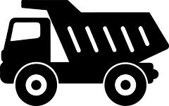 Silhouette of a Dump Truck