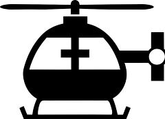 Silhouette of a Medical Helicopter