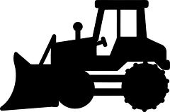 Silhouette of a Tractor with Front Loader