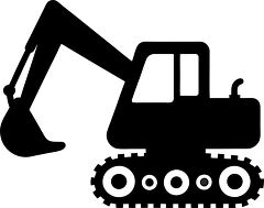 Silhouette of an Excavator on Tracks