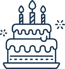 Simple Birthday Cake Line Icon