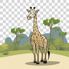 Simple Drawing of a Cartoon Giraffe at San Diego Zoo