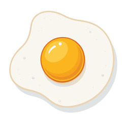 Simple fried egg with bright yolk on a white egg
