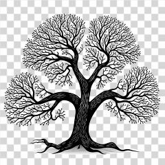 Simple Graphic Tree Design With Intricate Branches