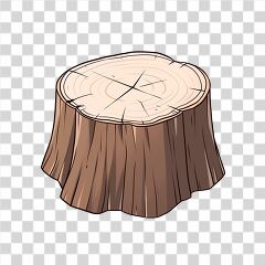 Simple Hand Drawn Clip Art of a Tree Stump