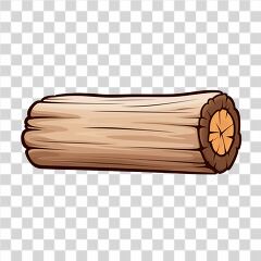 Simple Illustration of a Wooden Log in Clear Design