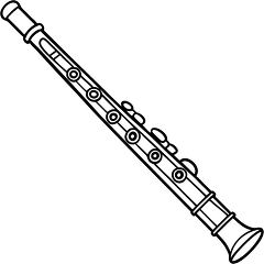 Simple Line Drawing of a Long Musical Instrument