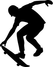 Skateboarder Performing a Trick in Silhouette Style