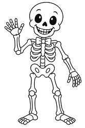 Skeleton Wearing Bow Tie Coloring Page