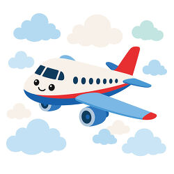 Smiling Airplane In Clouds