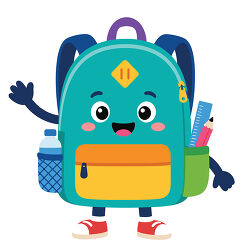 Smiling Backpack With School Supplies