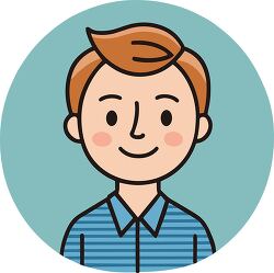 smiling boy avatar flat illustration