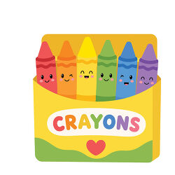 Smiling Crayons In Yellow Box