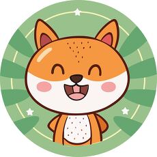 Smiling Fox Cartoon Sticker