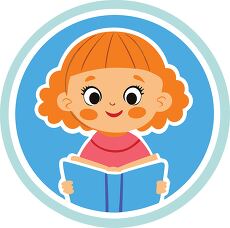 Smiling Girl Reading a Book