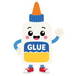 Smiling Glue Bottle With Red Shoes