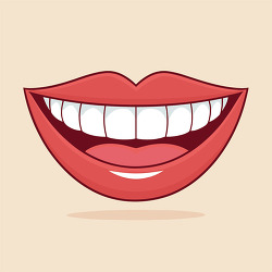 smiling mouth with perfect white teeth illustration