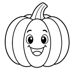 Smiling Pumpkin Face Coloring Page