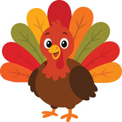 Smiling Turkey With Colorful Tail Feathers