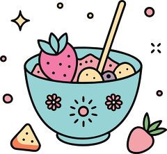 smoothie bowl colorful playful icon clip art