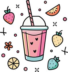 smoothie colorful playful icon clip art