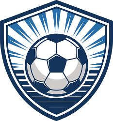 Soccer Ball Shield With Blue Rays