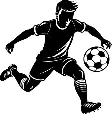 soccer player kicking ball silhouette