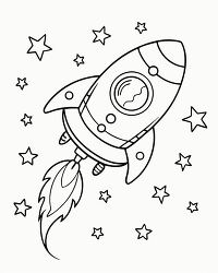 Spaceship Stars Coloring Fun