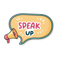 Speak up empowerment quote speech bubble megaphone design