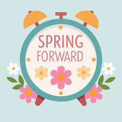 Spring Forward Alarm Clock With Floral Design