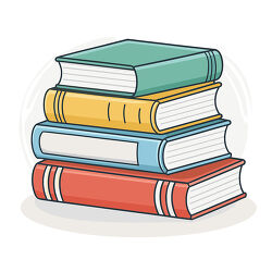 stack of colorful school subject books