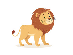 standing lion cartoon illustration
