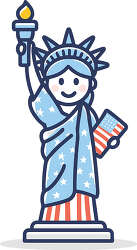 statue of liberty holding american flag