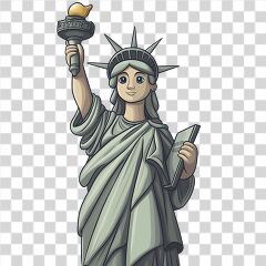 Statue of Liberty Holding Torch in Artistic Design