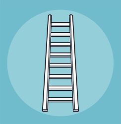 straight ladder standing upright