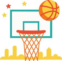 street basketball Colorful Minimalist Clip Art