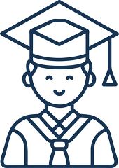 student in traditional asian attire line icon