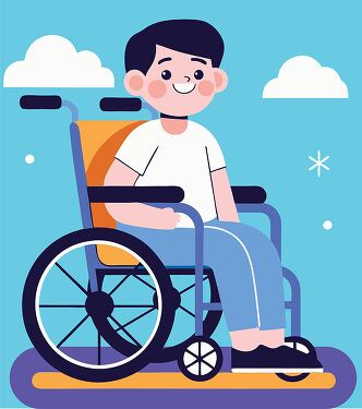 Student in Wheelchair Enjoying a Bright Day Outdoors