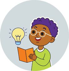 Student Reading Book with Lightbulb